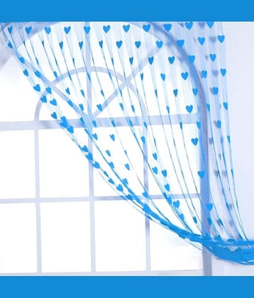 gharsaaz Abstract Transparent Rod Pocket Curtain 6.5 ft ( Pack of 1 ) - Blue