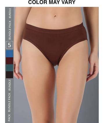 Dollar Lehar Super Combed Cotton Women's Solid Hipster Panty - Pack of 5 - (Colour May Vary)