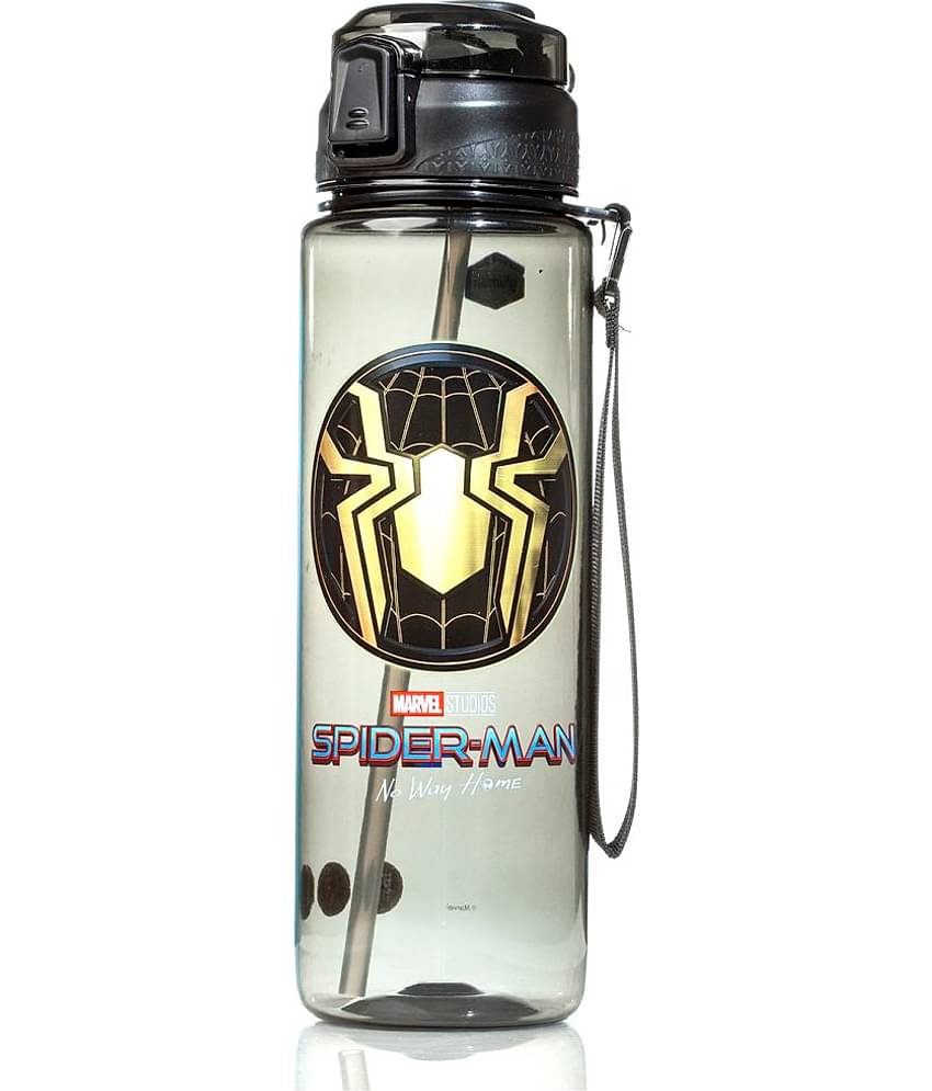 Gluman - Disney Spiderman Bottella Spout Black School Water Bottle 1000 mL ( Set of 1 )