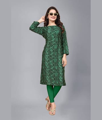 AK FASHION MALL Pack of 1 Crepe Printed Straight Women's Kurti - ( Multicolor )