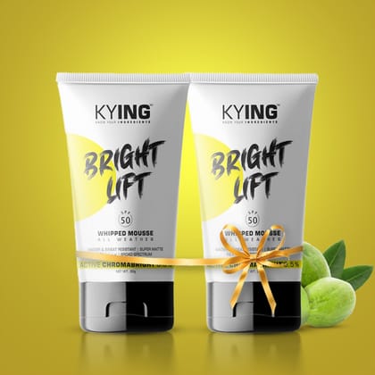 KYING Bright Lift Whipped Mousse SPF50, with Active Chromabright for Instant & Long Lasting Brighteness, 30g - SET OF 2