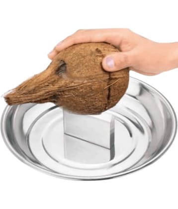 VUNNAVA Heavy Stainless Steel Coconut Cracker/Breaker Plate (Pack of 1)