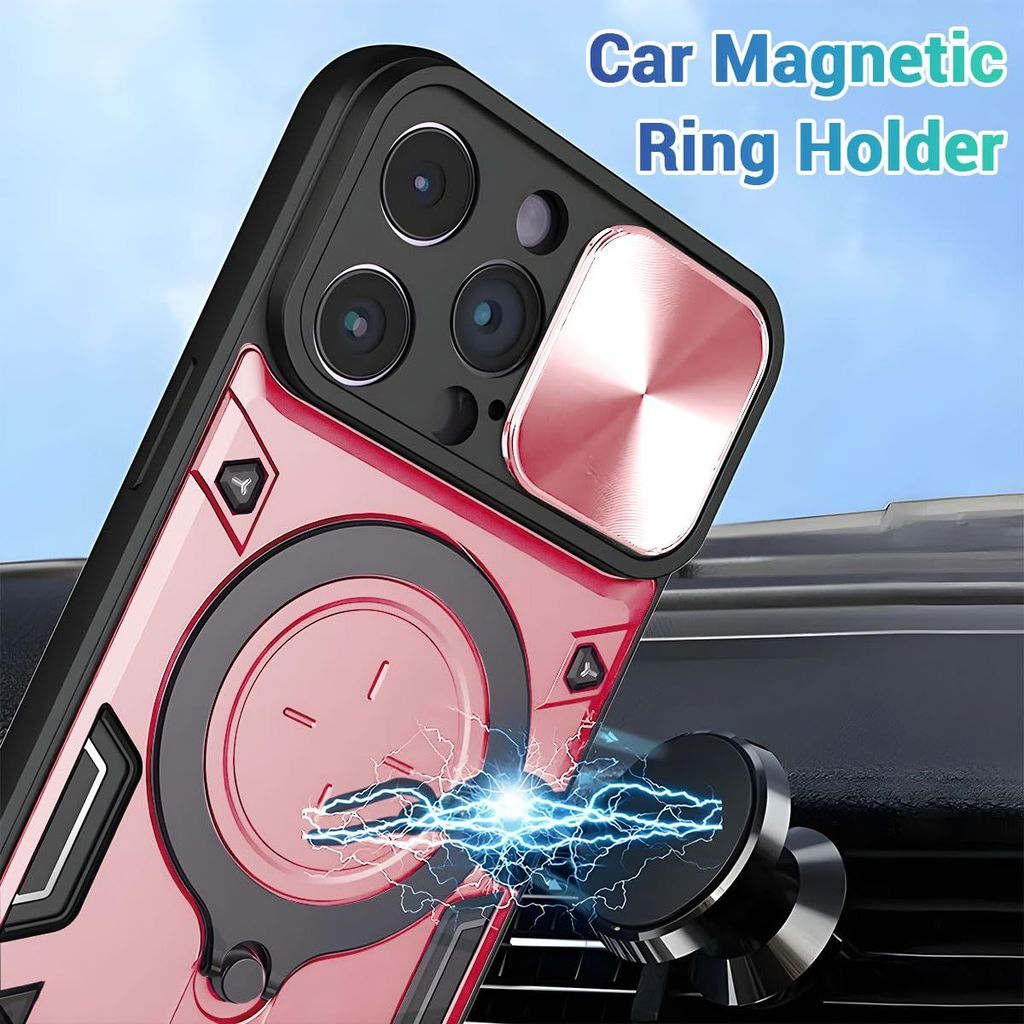 LIRAMARK Case Compatible with Apple iPhone 14 Pro Max (6.7 inch) with Stand & Slider Camera Military Grade Drop