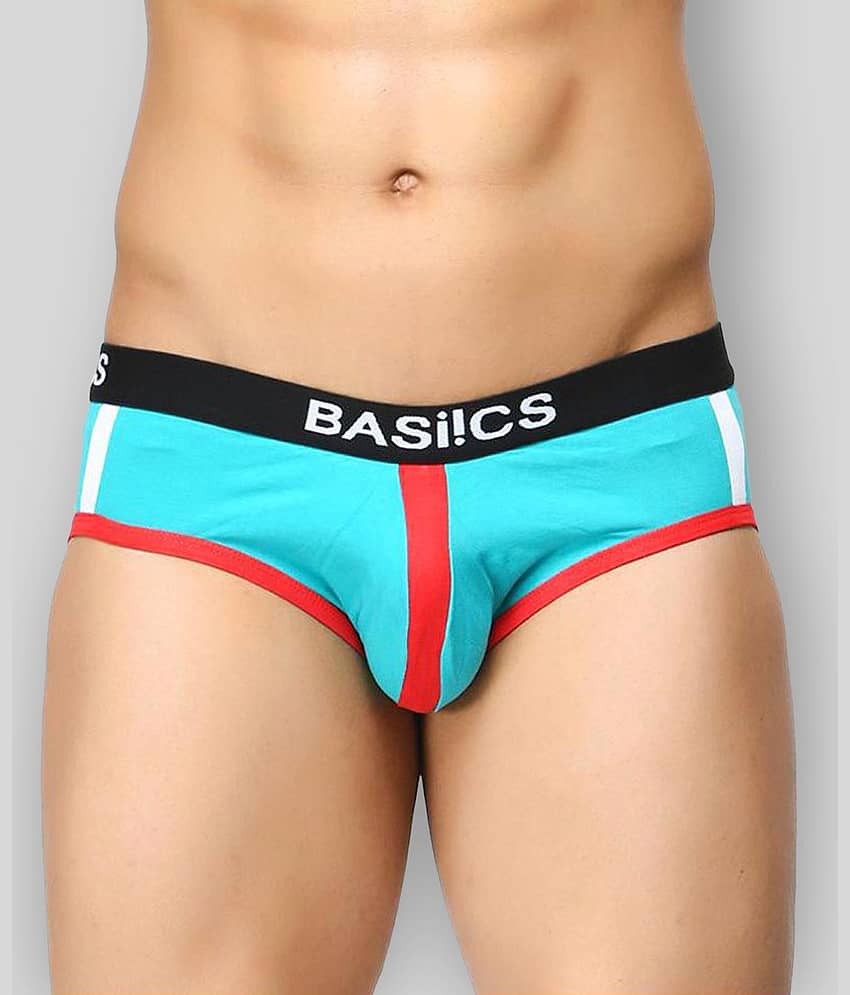 BASIICS By La Intimo Pack of 1 Cotton Briefs For Men's ( Turquoise )