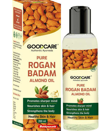 Goodcare Rogan Badam Oil, 100% Pure Ayurvedic Almond Oil for Hair Growth, Glowing Skin, Brain Health, No Mineral Oil 200ml