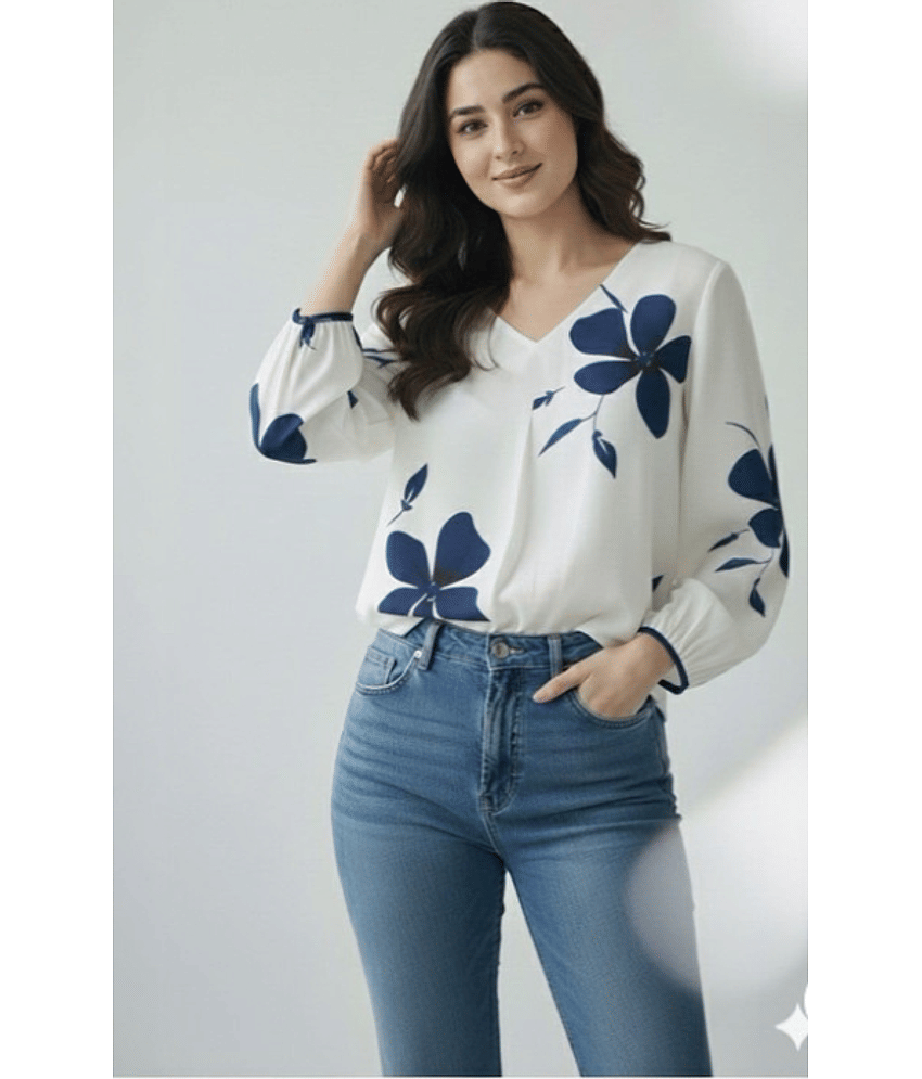HF WARD Women's Cotton Regular Top ( Blue )