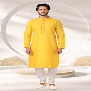 Raivat Ethnic Yellow Colour Jacquard Silk Brocade Kurta Pajama 1142 Raivat Ethnic Yellow Colour Jacquard Silk Brocade Kurta Pajama 1142