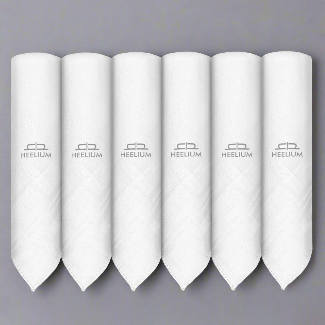Heelium Bamboo Handkerchief - Set of 6-White