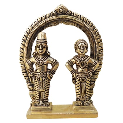 Brass Vitthal Rukmini Murti – Traditional Hindu Brass God Home Idol, Height : 6 Inch (BSMAS1468 H)