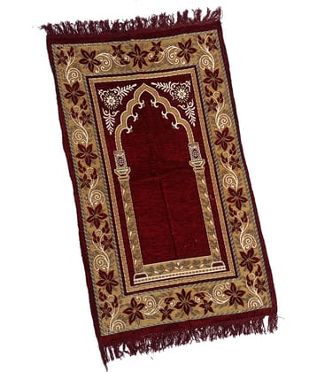 ADIRNY Maroon Single Cotton Prayer Mat ( 115 X 65 cm )