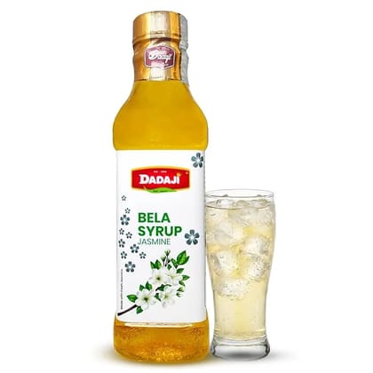 Dadaji Premium Bela (Jasmine) Sharbat | 750ml | Sweet Floral Summer Syrup | Instant Refreshing Drink | Mix with Water, Soda | Falooda, Mocktail & Dessert Syrup | Cooling Beverage