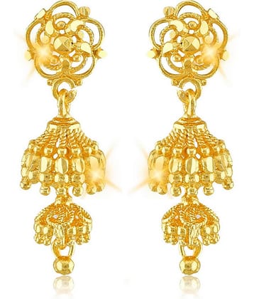 Vighnaharta Traditional wear Gold Plated alloy jhumka for Women and Girls ( Pack of- 1 Pair jhumki Earring)