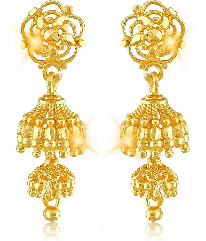 Vighnaharta Traditional wear Gold Plated alloy jhumka for Women and Girls ( Pack of- 1 Pair jhumki Earring)