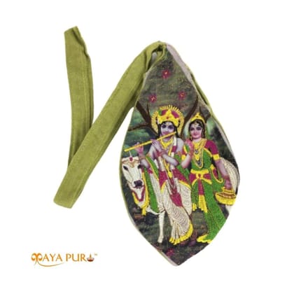 MAYAPURI Radha Krishna Embroidery Chanting Bag/Japa Bag with Zip Pocket (Pack of 1) MAYAPURI Radha Krishna Embroidery Chanting Bag/Japa Bag with Zip Pocket (Pack of 1)