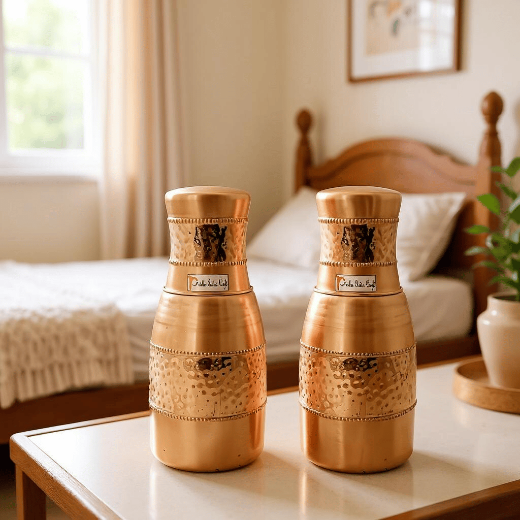Copper Bedroom Bottles  | 1 Litre | Pack of 2