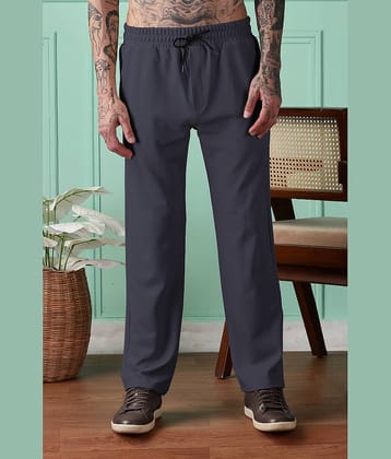 FOXTER Black Cotton Blend Men's Trackpants ( Pack of 1 )