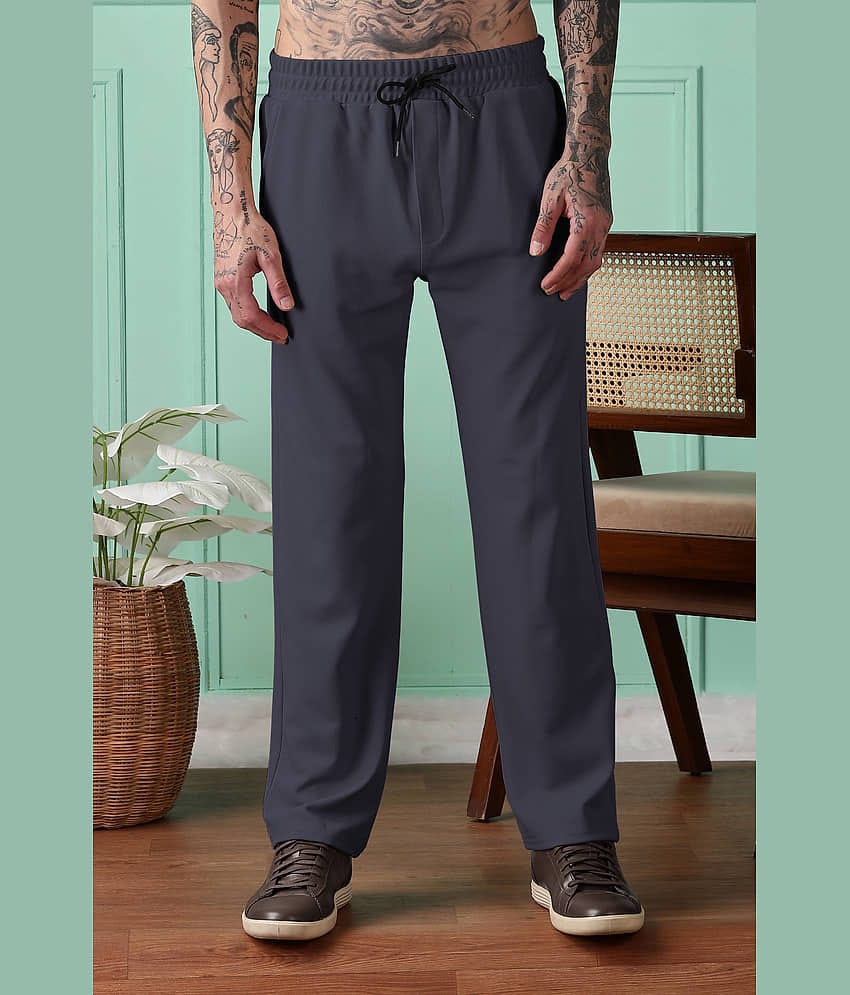 FOXTER Black Cotton Blend Men's Trackpants ( Pack of 1 )