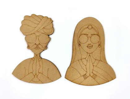 Brand Zero Pre Marked MDF Base - Turban Man Design 2 - Select Your Preference Of Size & Thickness