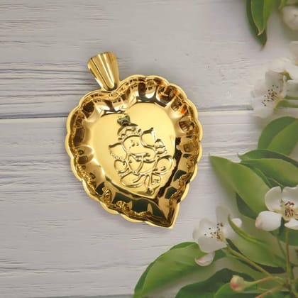 Brass Ganesh Pan Leaf Plate - 7.2 inch Length