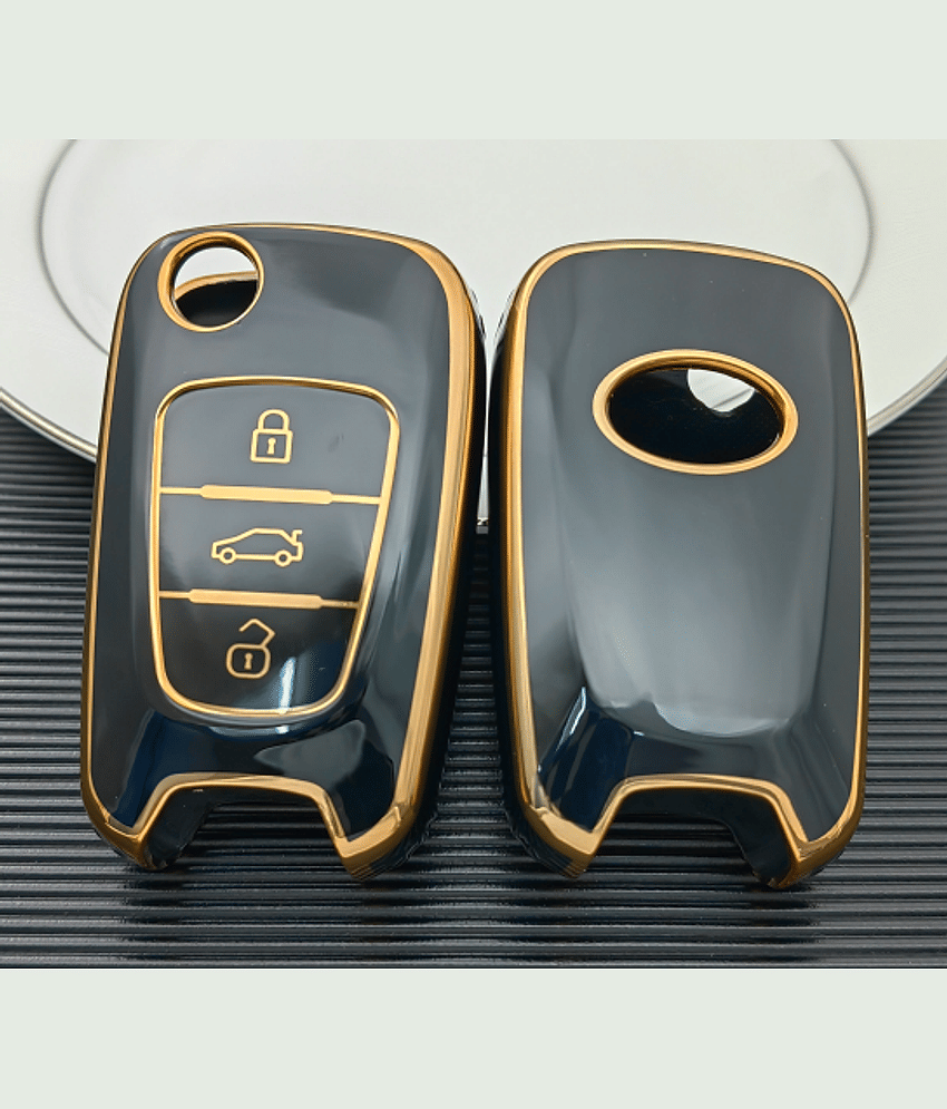 TANTRA Soft TPU Premium Keycover Compatible with Toyota Corolla | Altis | Innova Crysta 3 Button Car Smart Key