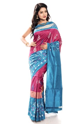 Pochampally Saree - Ikkat Silk Saree in Dark Pink
