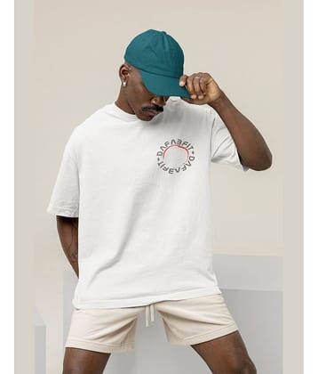 DAFABFIT Cotton Oversized Fit Printed Half Sleeves Men's T-Shirt - White ( Pack of 1 )