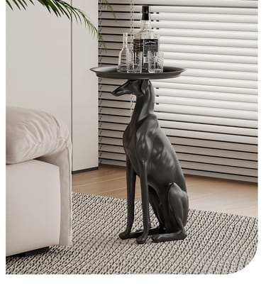 GreyHound Dog Side Table-Black