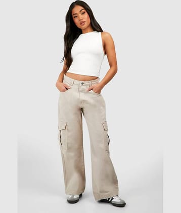 9x denims Women's Cargos High-Rise Jeans ( Cream )