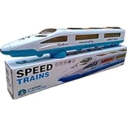 JoyMates Metro Train High Speed Bump and GO Action Bullet Train Toy for Kids, Colorful LED Light Effect and Musical Sound Toy for Both Boy's and Girl's (White).