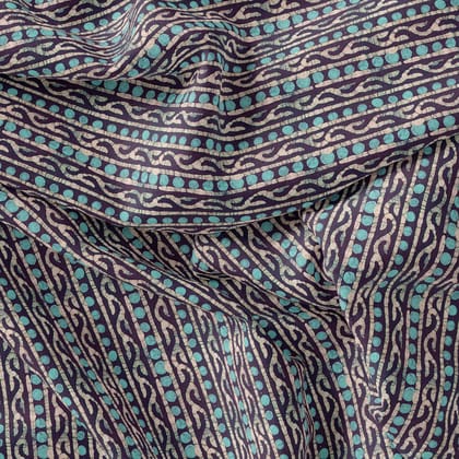 Attractive Polka Dot With Strips Digital Printed Fabric-Polyester / Japan Satin / 110 CM | 43 Inch