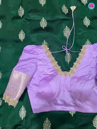 Pure Raw Mango silk Saree with Contrast Blouse-S