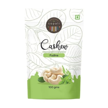 Topali Pudina Flavoured Cashew (100g) | Refreshing Mint Seasoning | Zesty Indian Snack