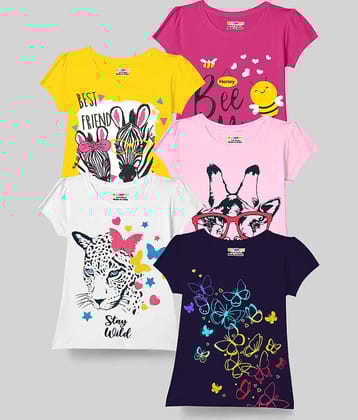 Kuchipoo Pack of 5 Girls Cotton Blend Top ( Multicolor3 )