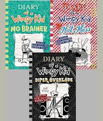 Diary of a Wimpy Kid: No Brainer (Book 18)  + Diary of a Wimpy Kid: Hot Mess (Book 19) + Diary of a Wimpy Kid: Diper Överlöde (Book 17)