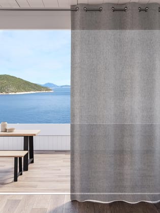 DDECOR - Pack of 1 Piece of 9FT Long Door Sheer Curtain, Grey