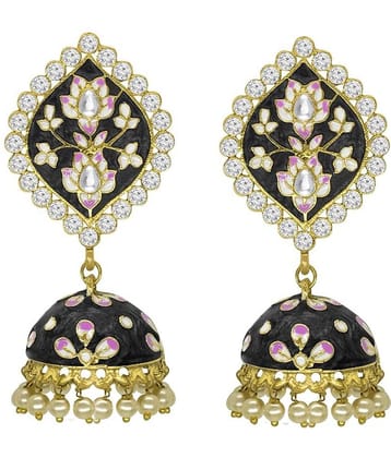 Spargz Meenakari Alloy Festive Wear Gold Plated AD Stone, Kundan & Pearl