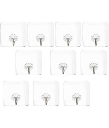 Self Adhesive PVC Flower Wall Hooks, Pack of 10