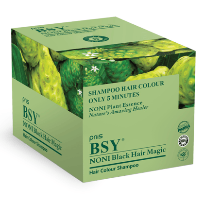 BSY Noni Black Hair Magic 12ml (Natural Black Colour) - 12 ml Black x 24 – 1 Mono carton BSY Noni Black Hair Magic 12ml (Natural Black Colour) - 12 ml Black x 24 – 1 Mono carton