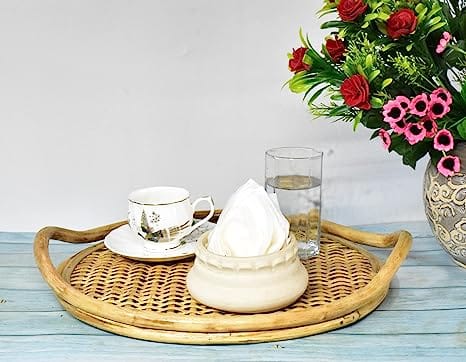 Dastkar Crafts Wicker Round Tray