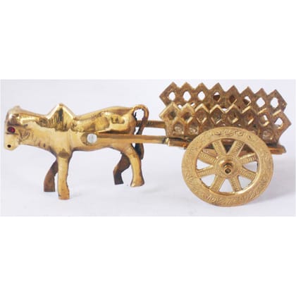 Brass Showpiece Bull Cart Statue, Height : 3.5 Inch (ZMAS356 C)