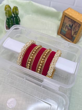 Red & Gold Bridal Bangle Set 5075-2.4 / Single Hand