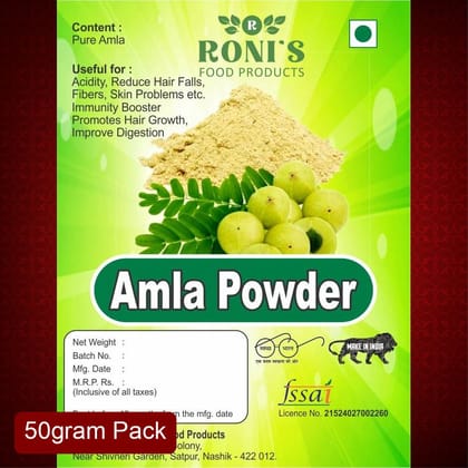 Roni's Amla Powder (100g) | Pure Dried Indian Gooseberry Churna | For Hair, Skin & Consumption | Rich Source of Vitamin C