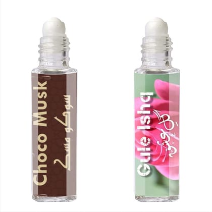 Aimani Choco Musk - Gul E Ishq Attar Combo For Men & Women (Pack Of 2) 6ml each