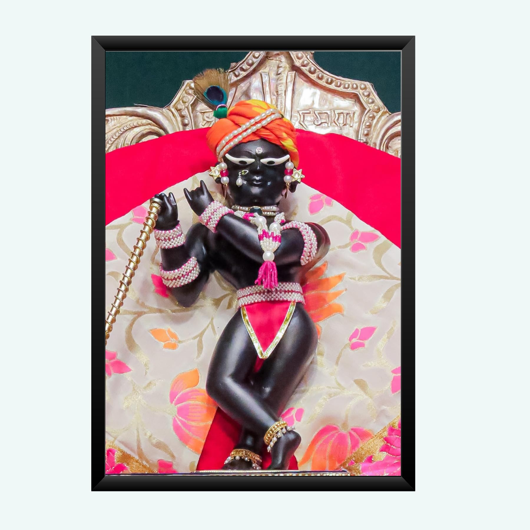 NOKKES Radha Raman ji Vrindavan Radha Raman Thakur Ji Photo Frames Religious Photo frame 5X7 Inch Photo Frame_QWW73