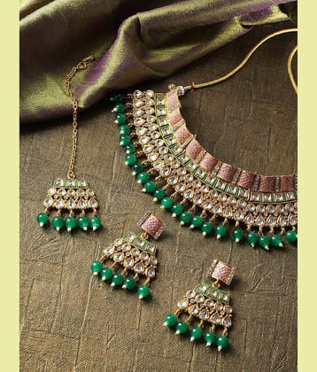 Priyaasi - Multicolor Brass Necklace Set ( Pack of 1 )