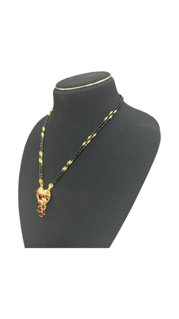 Yellow Gold Traditional Marathi Mangalsutra Necklace for Women