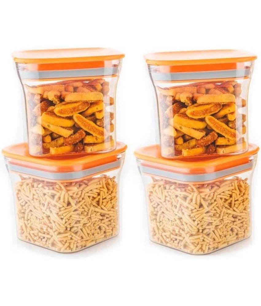 Analog kitchenware - Polyproplene Orange Food Container ( Set of 4 - 550 )