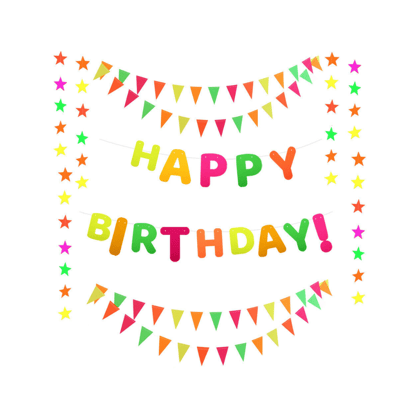 Multicolor Pennant Flag Buntings - Over 6FT