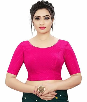 THE PRIVATE LABLE Pink Readymade without Pad Lycra Women's Blouse ( Pack of 1 )