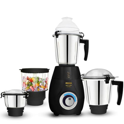 INALSA Mixer Grinder|Coarse Mode for Silbatta-like Texture|Heavy Duty HVDC Motor|7Yr Warranty For Motor|Mixie for Kitchen|4 Jars Including Chopper|Best Mixer|Silent Operation,Jazz 600 HVDC INALSA Mixer Grinder|Coarse Mode for Silbatta-like Texture|Heavy 